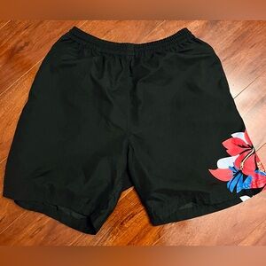 Hi Surf Black Floral Print Microfibre Swim Shorts / Size L (Men’s)